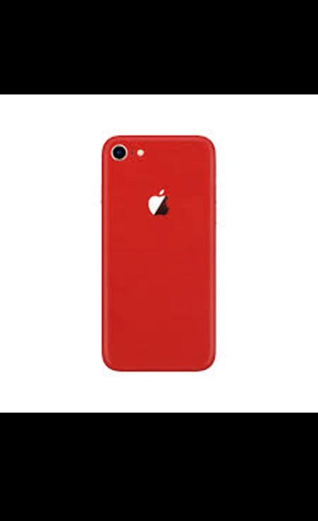 Red Apple iPhone 8 smartphone with 64GB storage in very good condition showing the back view