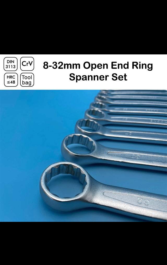 German Standard 8-32mm Open & Ring Combination End 14PC Spanner Wrench Set