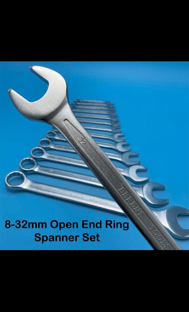 German Standard 8-32mm Open & Ring Combination End 14PC Spanner Wrench Set